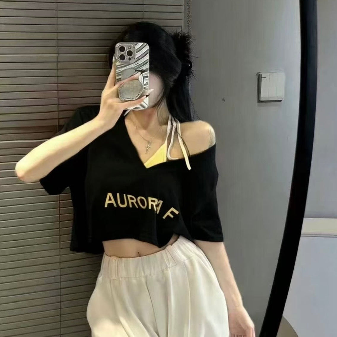 活潑印花上衣兩件套