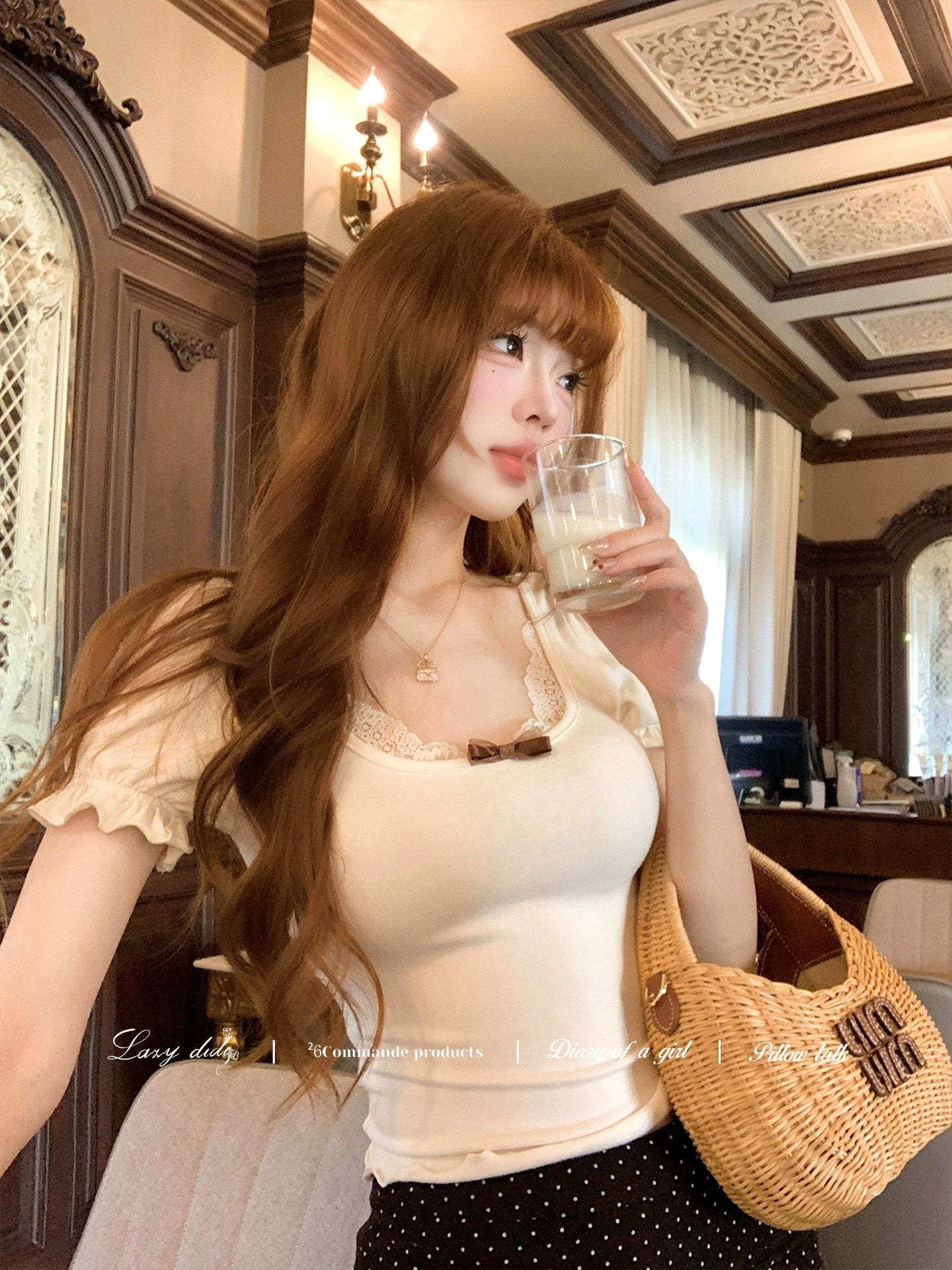 🤍溫柔甜美蕾絲邊修身上衣💓