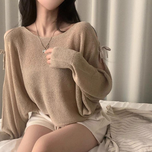 法式鏤空感罩衫💌