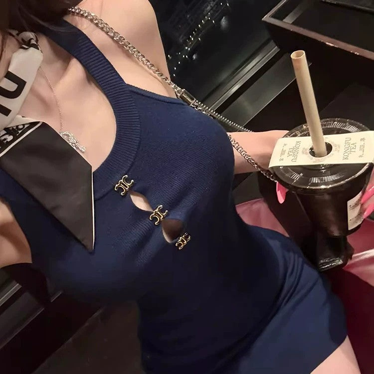 氣質名媛掛脖修身宴會小禮服