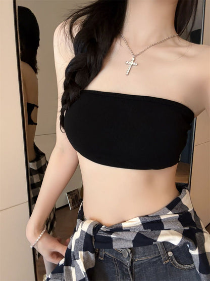 🤍必備防走光露背抹胸背心👙