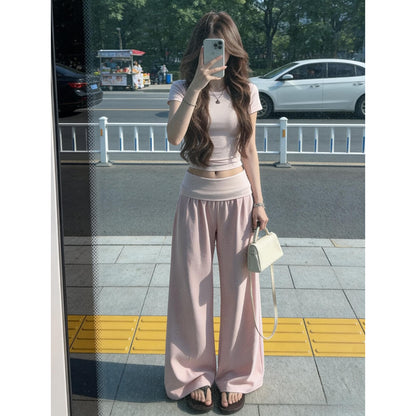 👚可愛休閒粉色運動套裝組