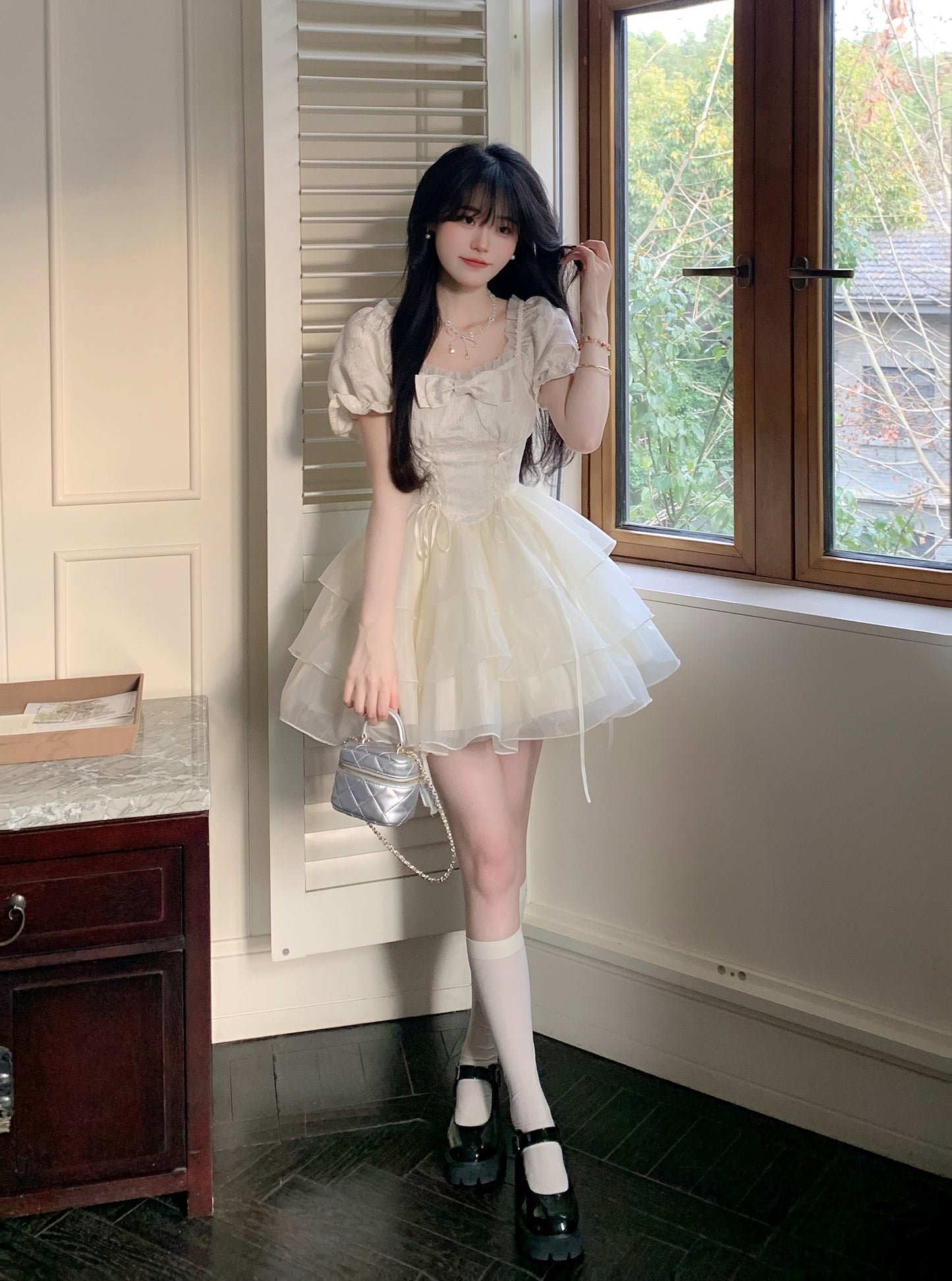 甜美蝴蝶結公主澎澎連身裙
