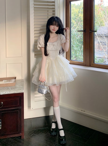 甜美蝴蝶結公主澎澎連身裙