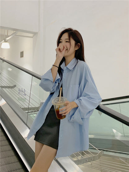 多色寬鬆休閒百搭襯衫外搭