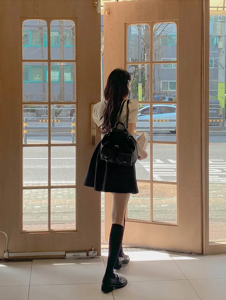 韓系百搭露背背心吊帶短裙