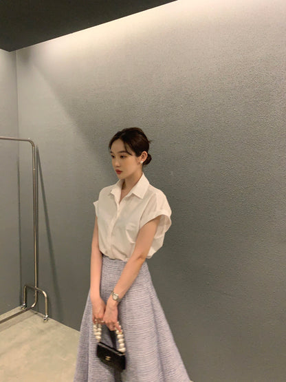 韓系chic夏季簡約寬鬆襯衫單品