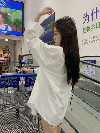 多色寬鬆休閒百搭襯衫外搭