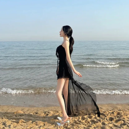 chic度假沙灘氣質不規則短裙