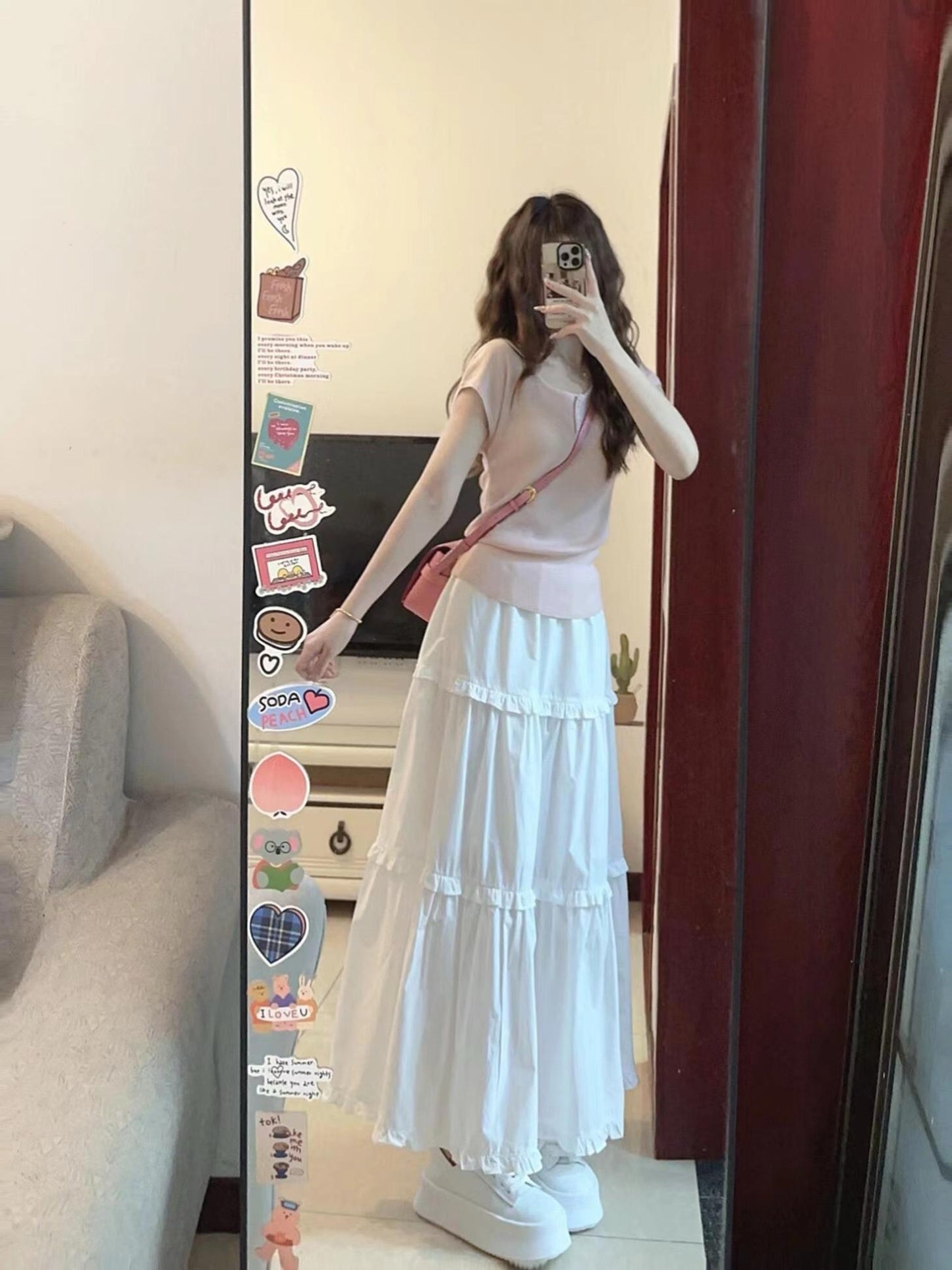 👚多巴胺粉色系奶甜別緻套裝裙🍰