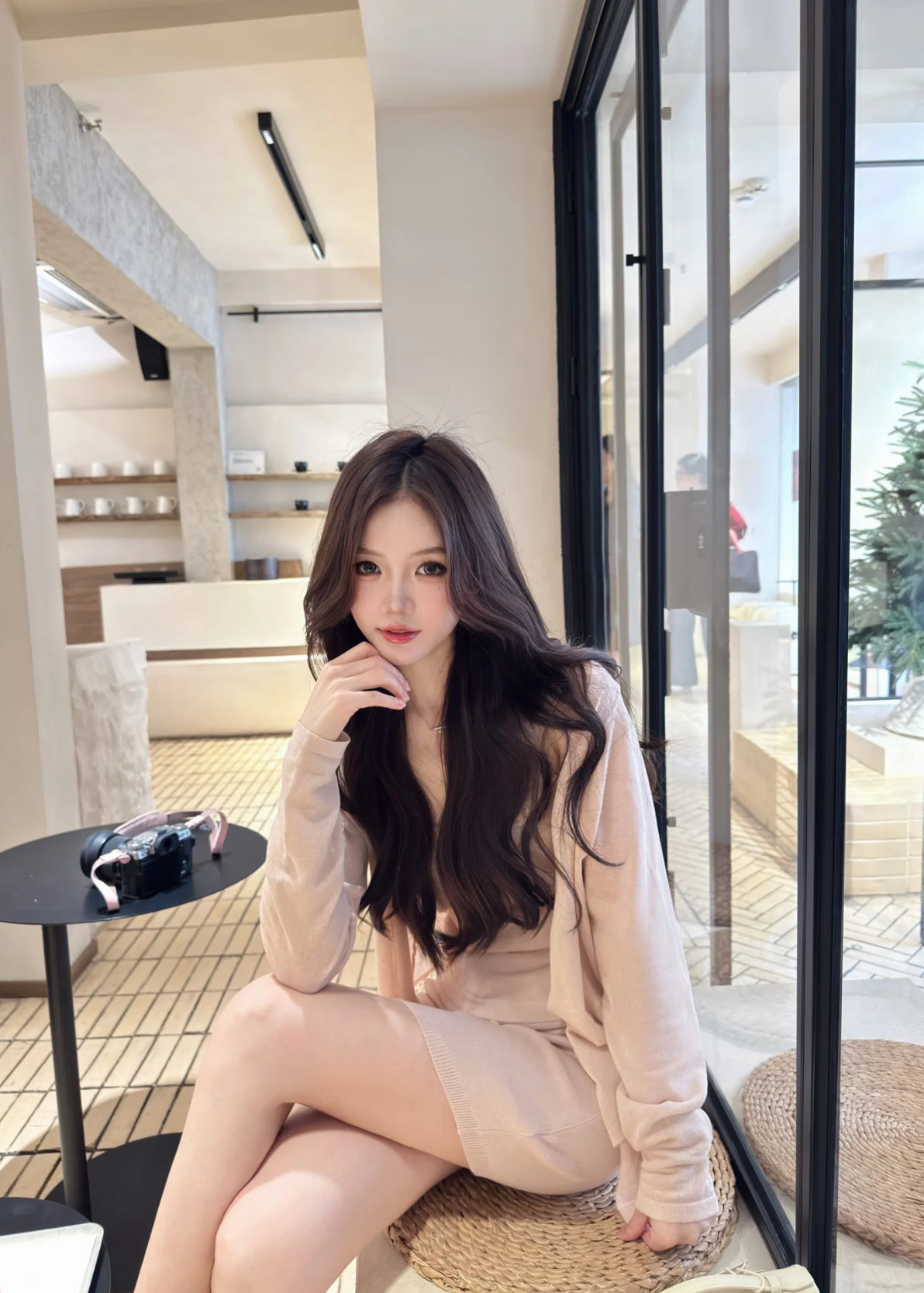 溫柔簡約約會粉色三件套