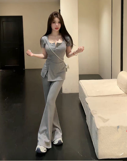 春夏慵懶風休閒高腰套裝