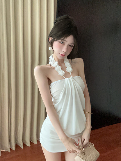 溫柔陷阱掛脖連身短裙