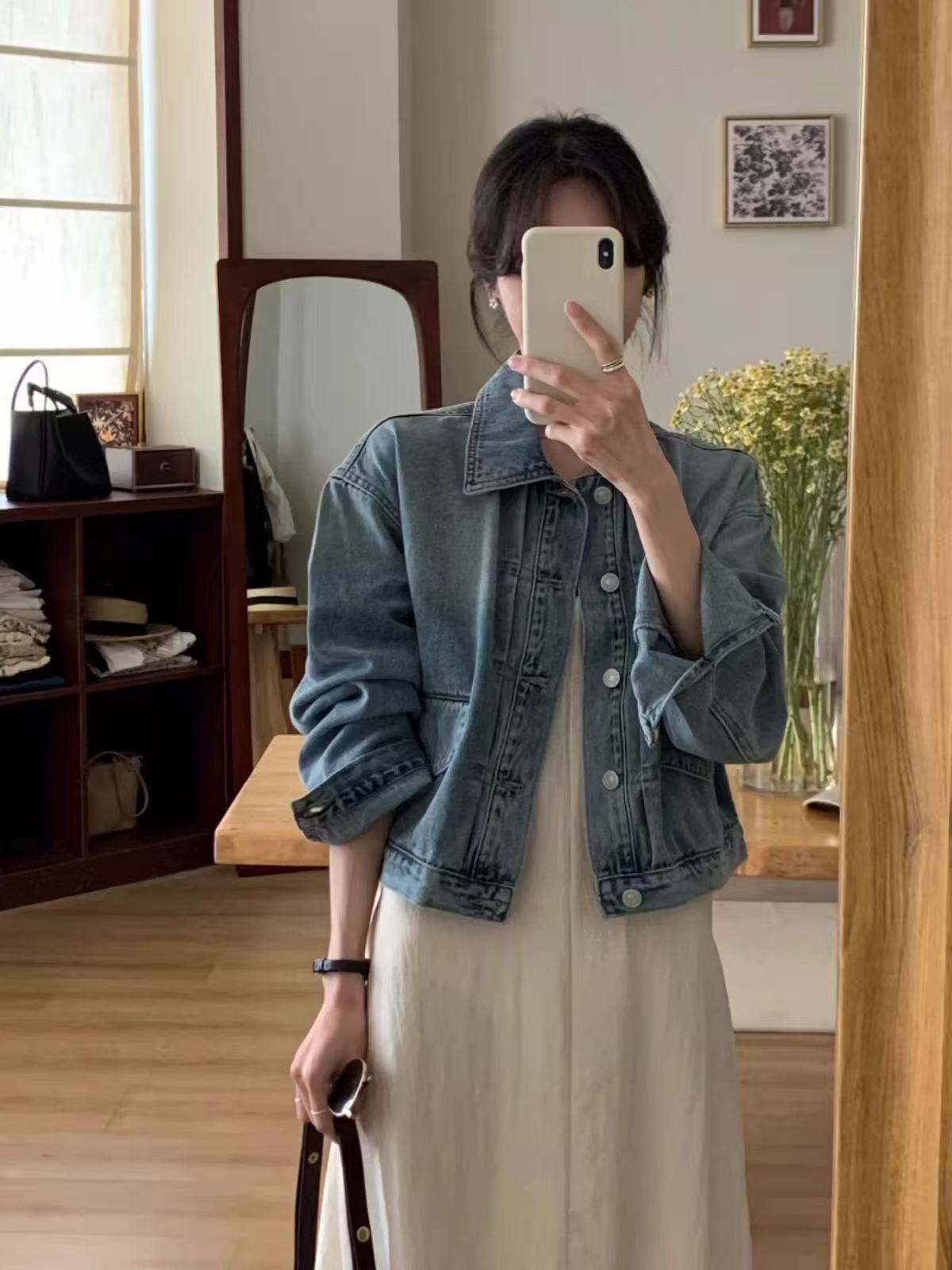 百搭藍色長袖牛仔外套