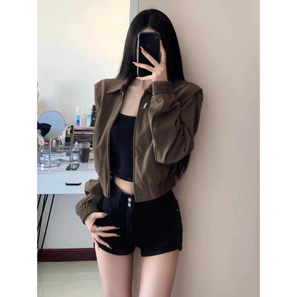 美拉德美式復古短款外套