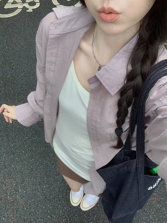 夏天輕薄襯衫百搭防曬外套外搭衣