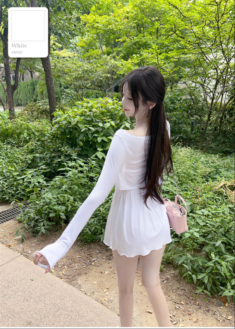 💕現貨秒出🍓懶人約會氣質顯瘦短裙兩件套