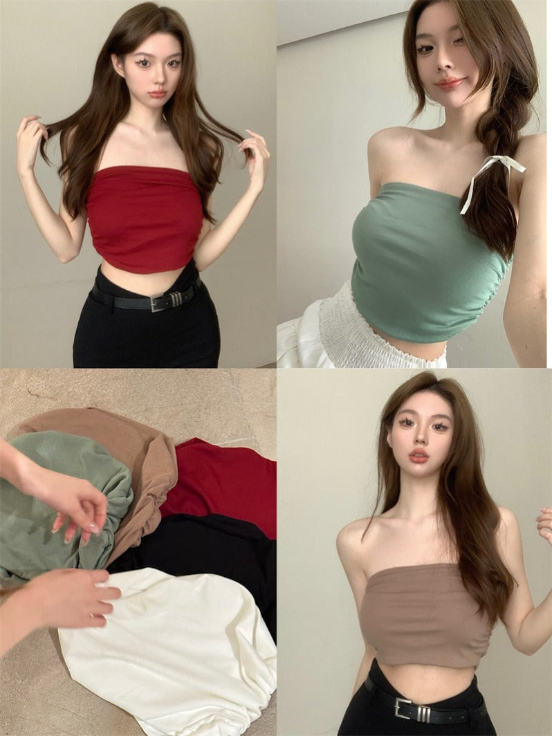百搭彈力顯瘦抹胸上衣單品