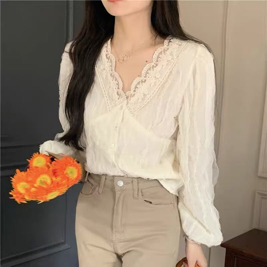 💕現貨秒出🍓法式甜美溫柔襯衫上衣(有大尺碼)