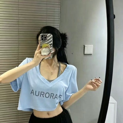 活潑印花上衣兩件套