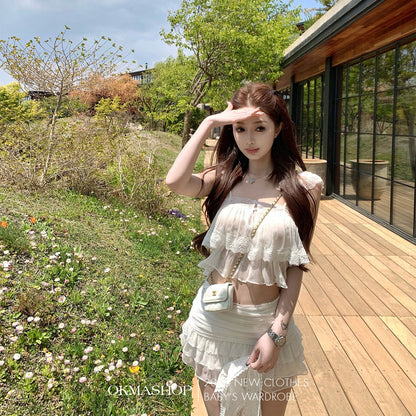 🏖️度假雪紡套裝純御上衣+半身裙兩件套❤️