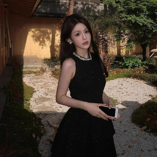 💕現貨秒出🍓高級千金感小黑裙