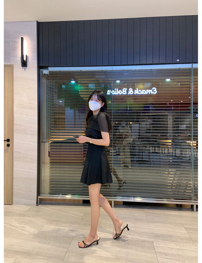 超仙氣質浪漫隱約透明網紗上衣