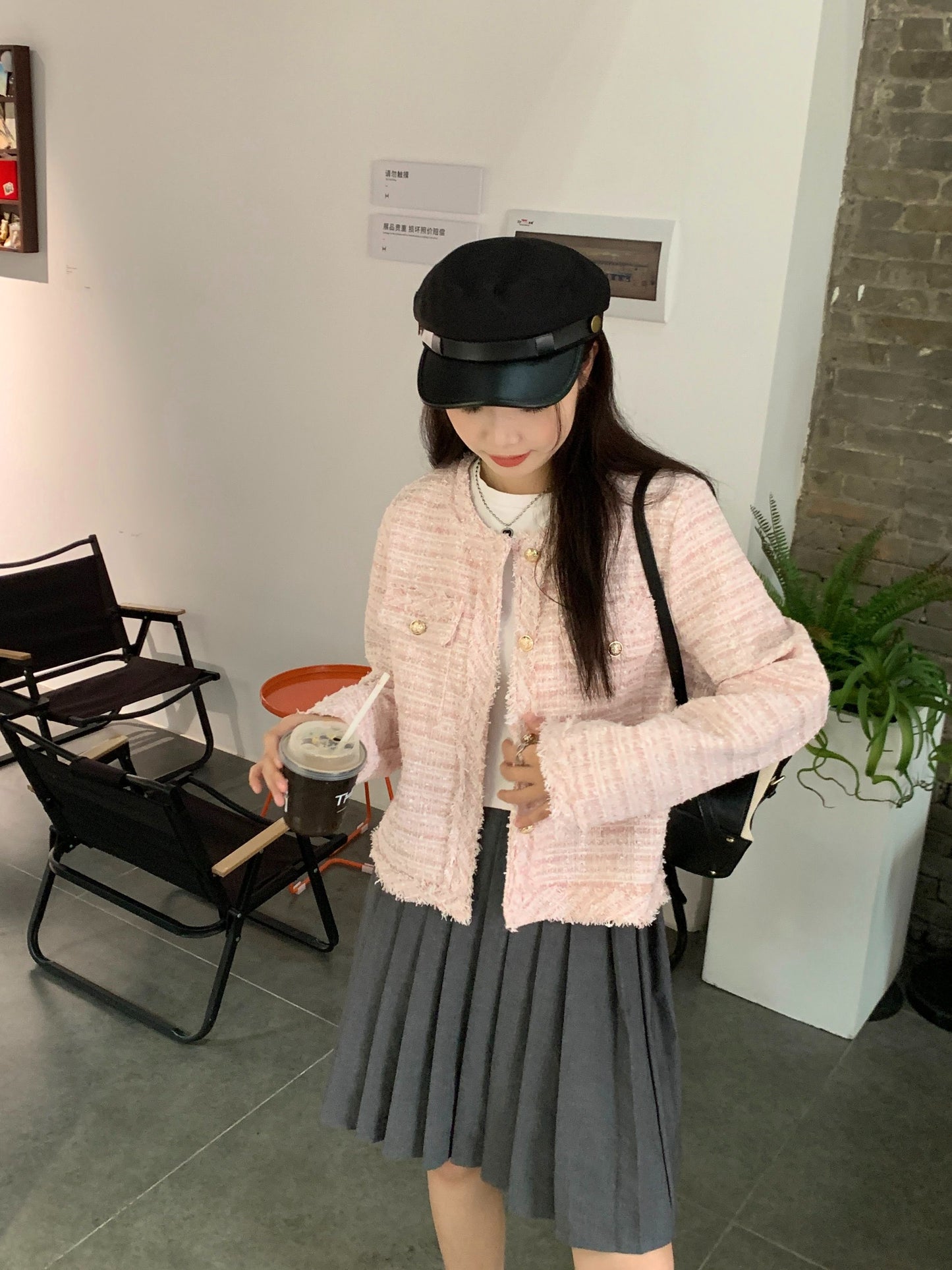 秋季法式名媛小香風短版外套