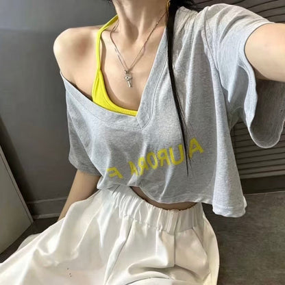 活潑印花上衣兩件套