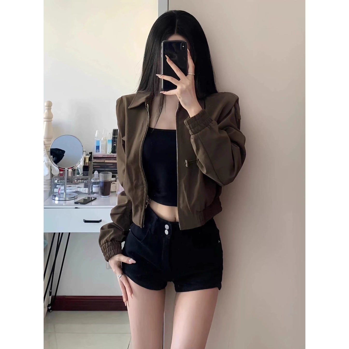 美拉德美式復古短款外套
