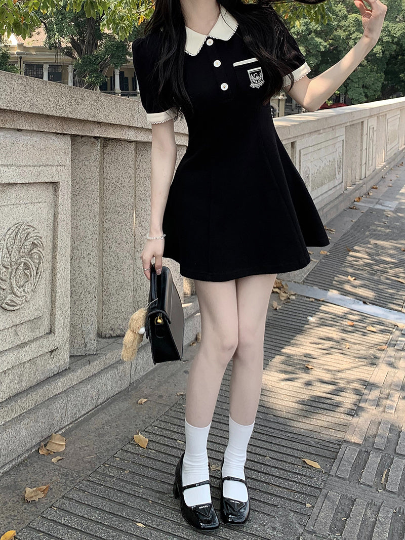氣質POLO衫短袖連衣裙(有大碼)