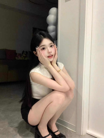 溫柔飄帶綁帶圓領短袖單品