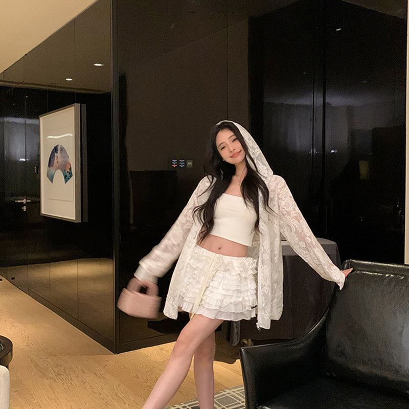 💕現貨秒出🍓絕美蕾絲連帽外套單品