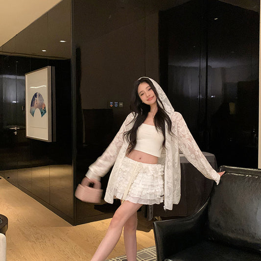 💕現貨秒出🍓絕美蕾絲連帽外套單品