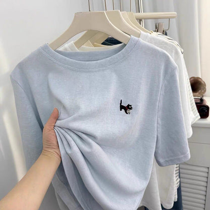 🐩韓系小狗狗刺繡簡約上衣(有大尺碼)