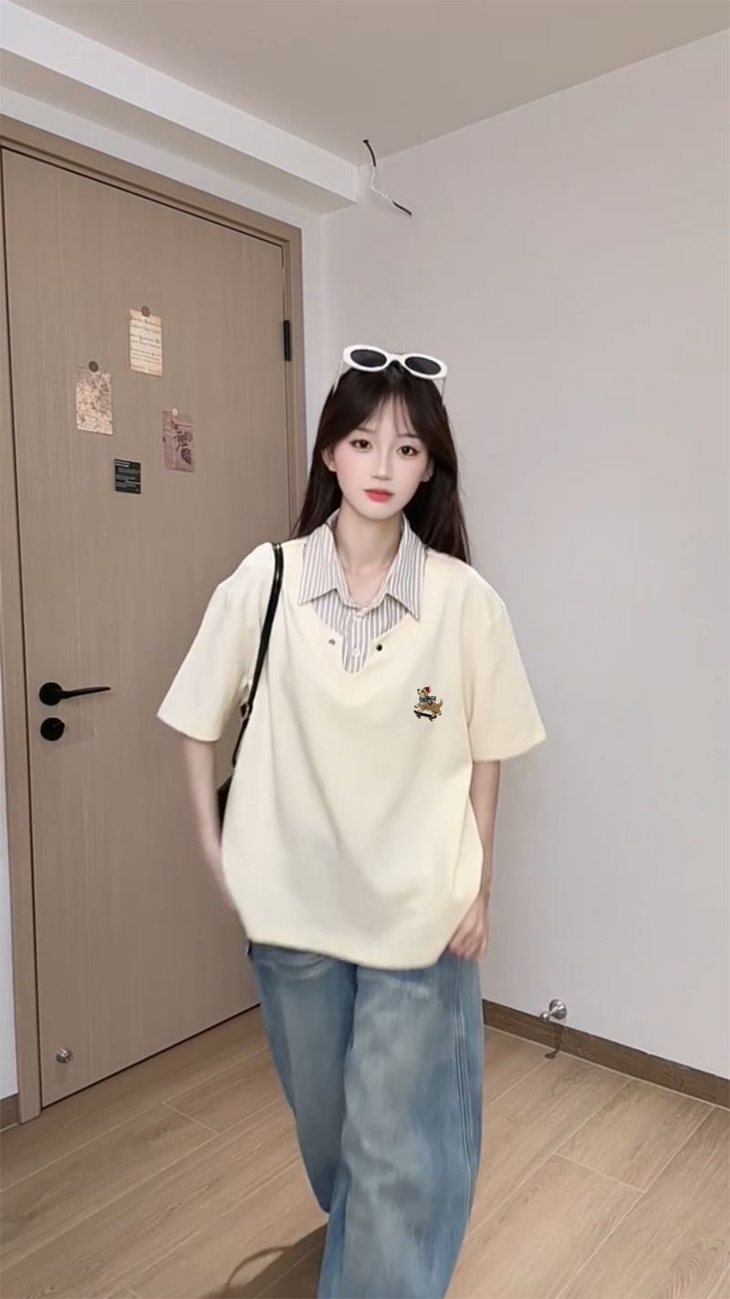 可愛溜滑板的狗狗POLO領上衣