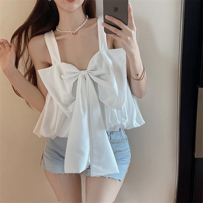 日系甜美蝴蝶結小吊帶背心