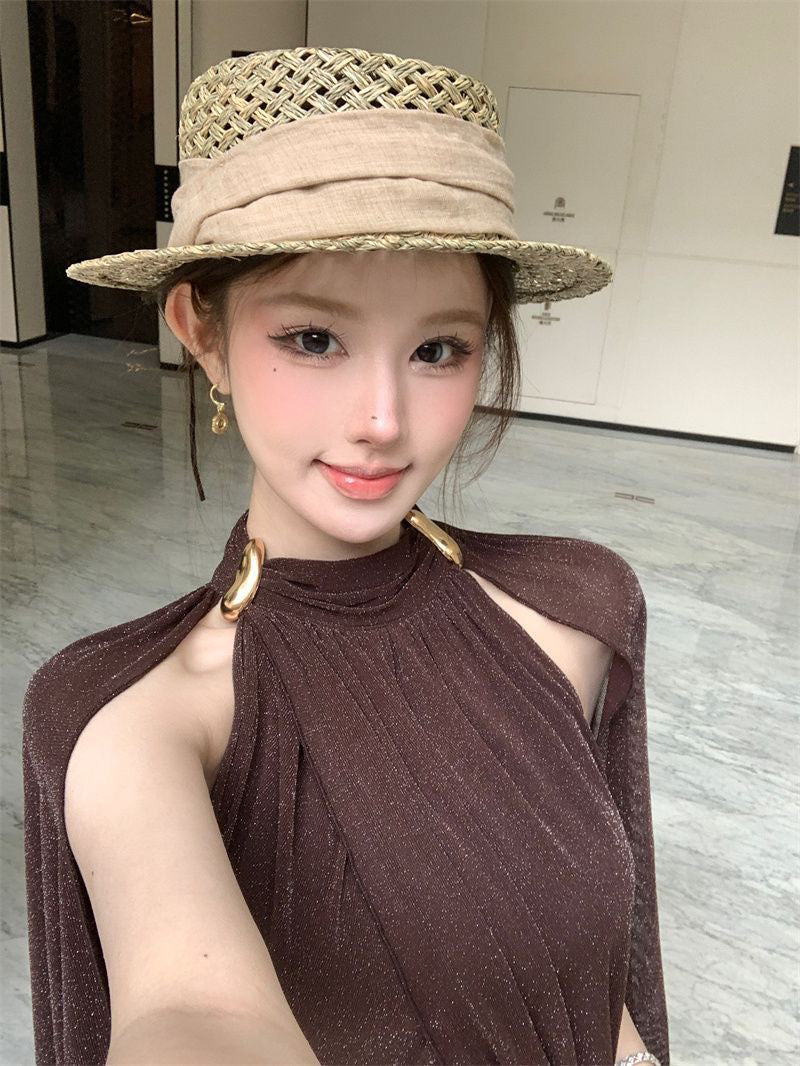 💕現貨秒出🍓法式精緻輕奢細閃披風背心上衣