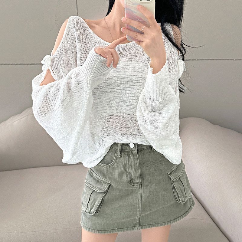 法式鏤空感罩衫💌