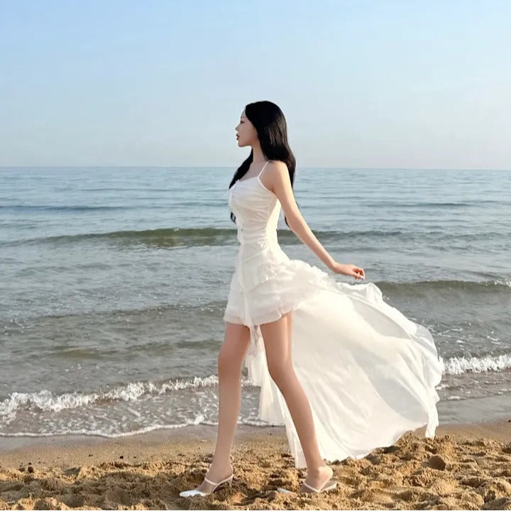 chic度假沙灘氣質不規則短裙