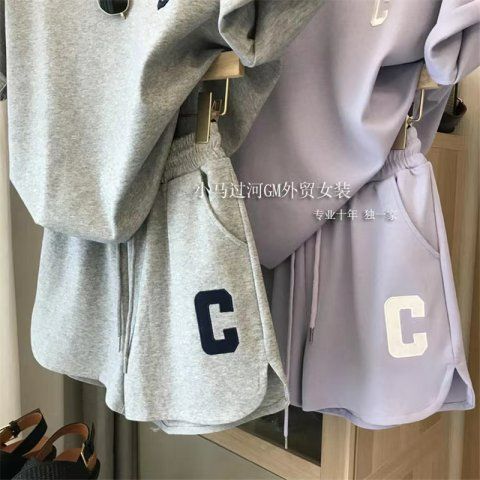 休閒寬鬆C字母運動套裝