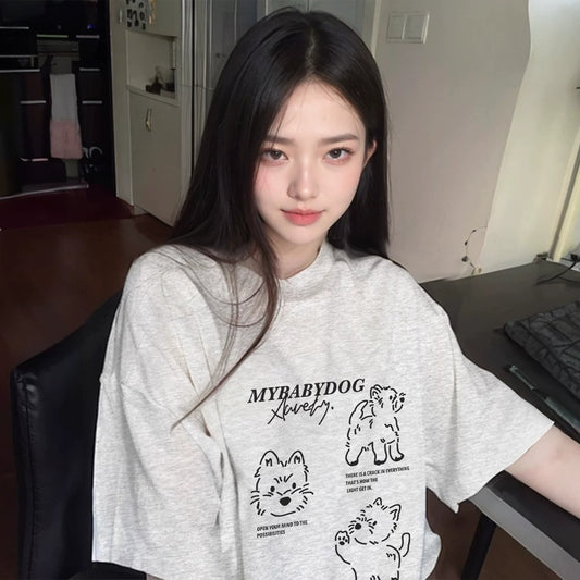 🐕可愛的狗勾~休閒居家印花短T(有大尺碼)🦴