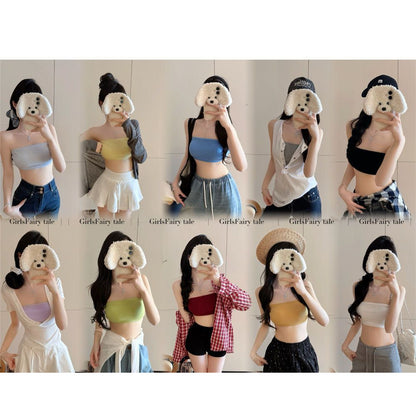🤍必備防走光露背抹胸背心👙