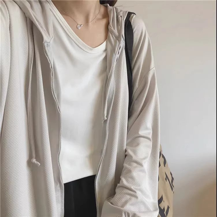 可口夏季薄款奶黃色防曬外套