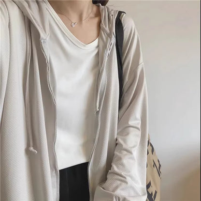 可口夏季薄款奶黃色防曬外套
