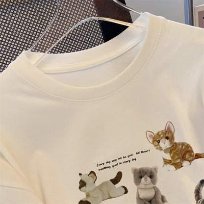 🐈慵懶系可愛貓咪短袖上衣(有大尺碼)🤍
