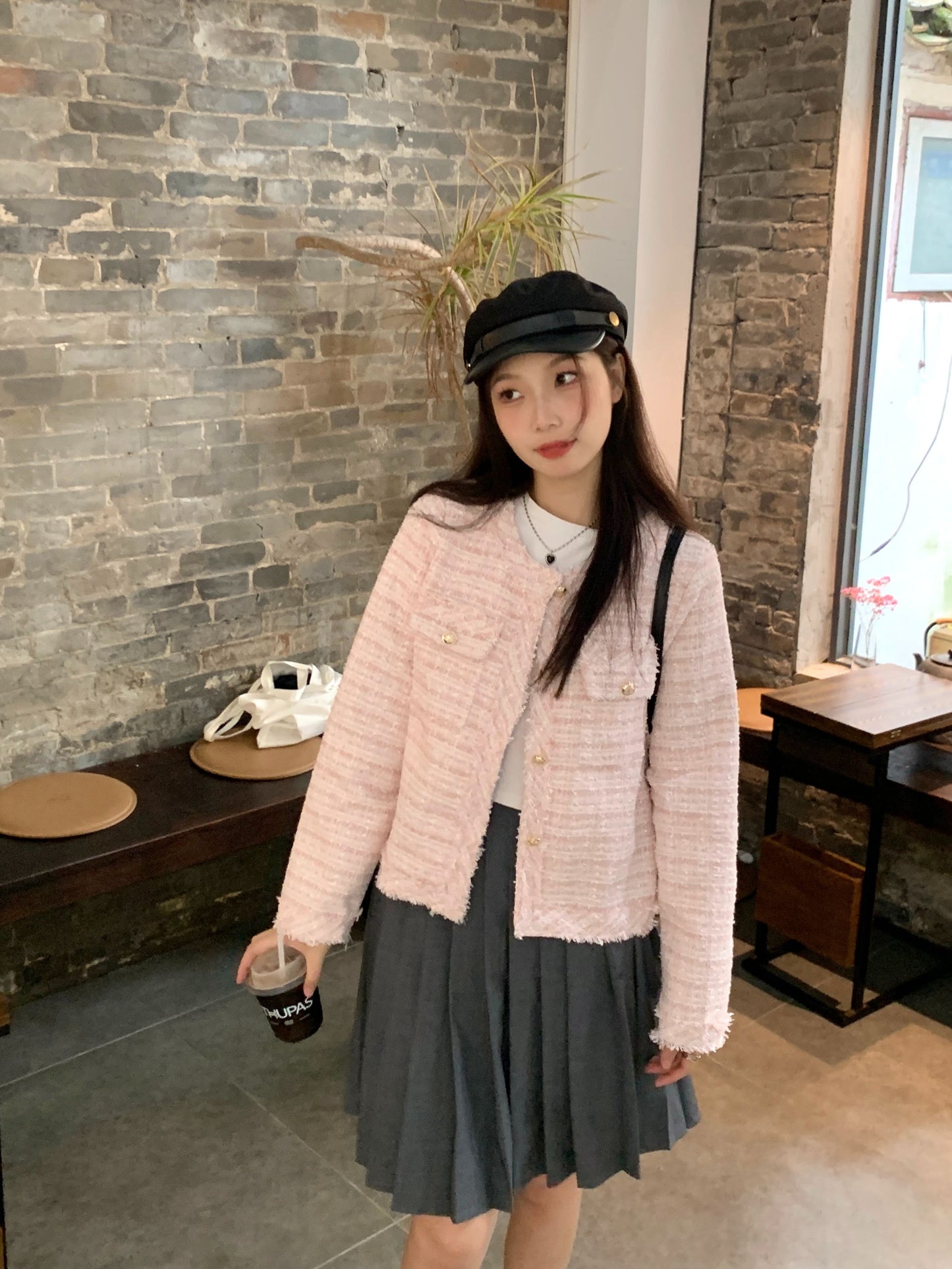 秋季法式名媛小香風短版外套