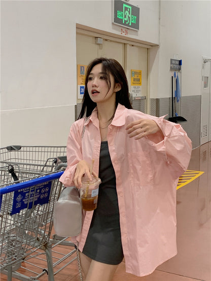 多色寬鬆休閒百搭襯衫外搭