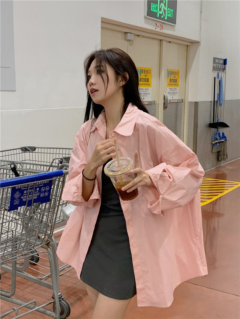 多色寬鬆休閒百搭襯衫外搭