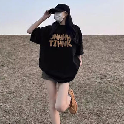 💕休閒美式圓領上衣(有大尺碼)✅